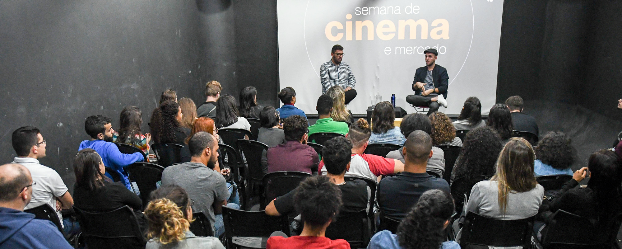 Carlos Eduardo Valinoti e Matheus Peçanha no primeiro dia da Semana de Cinema e Mercado do Rio de Janeiro